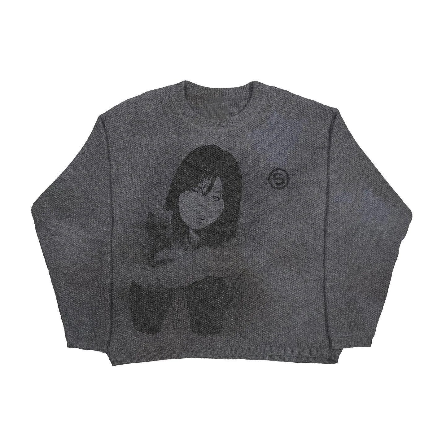 Gothic-Inspired Women's Pullover Sweater for Autumn & Winter