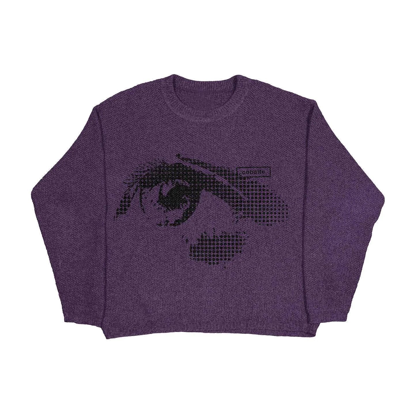 Gothic-Inspired Women's Pullover Sweater for Autumn & Winter