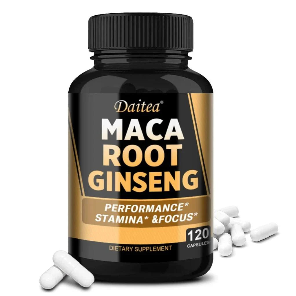 Premium Black + Red + Yellow Maca Root Ginseng Extract Supplement
