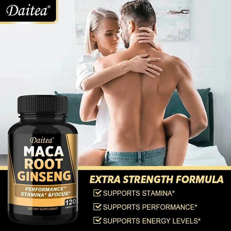 Premium Black + Red + Yellow Maca Root Ginseng Extract Supplement