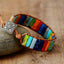 Pulsera de Cuero Boho Chic con Cuentas de Piedra Natural