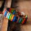 Pulsera de Cuero Boho Chic con Cuentas de Piedra Natural