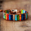 Pulsera de Cuero Boho Chic con Cuentas de Piedra Natural
