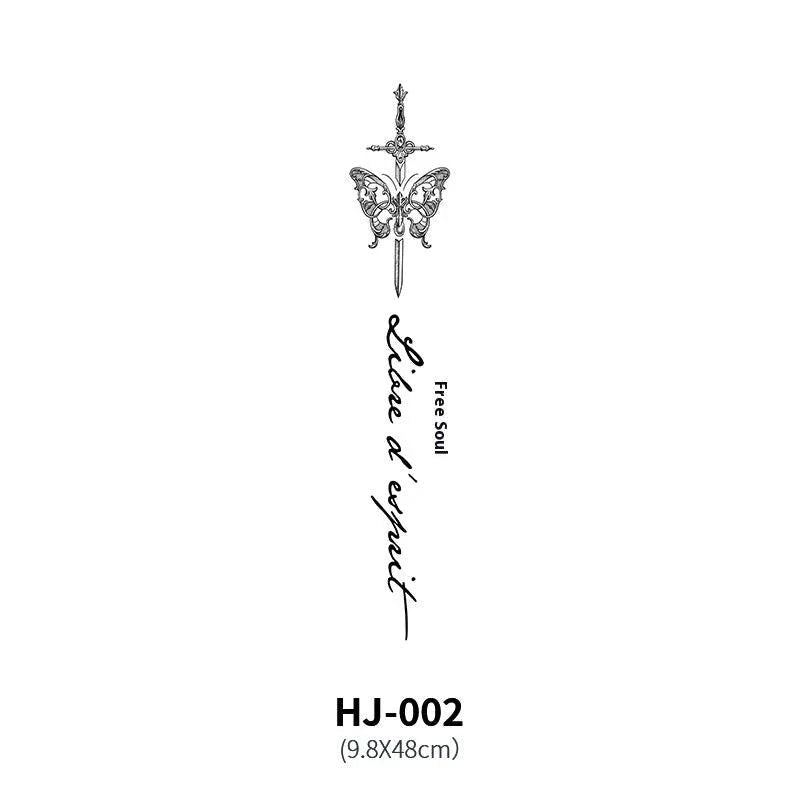 Décalcomanie de tatouage temporaire de colonne vertébrale botanique
