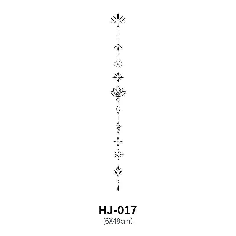 Décalcomanie de tatouage temporaire de colonne vertébrale botanique