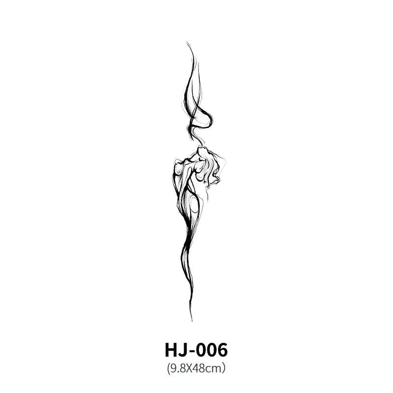 Décalcomanie de tatouage temporaire de colonne vertébrale botanique