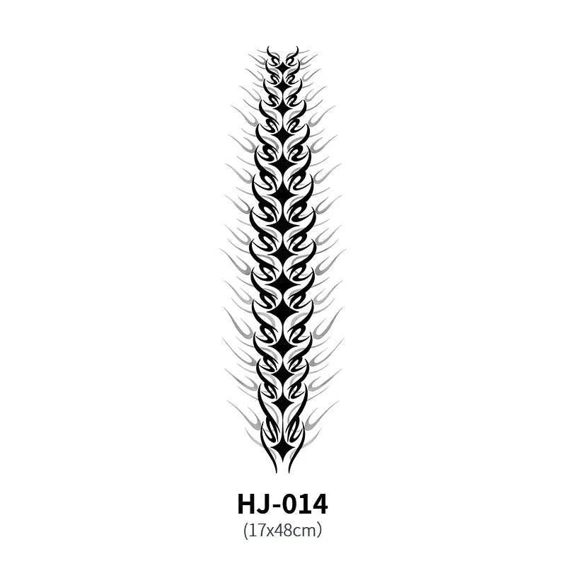Décalcomanie de tatouage temporaire de colonne vertébrale botanique