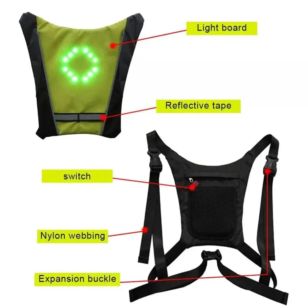 Chaleco de Ciclismo LED BrightRide con Almacenamiento