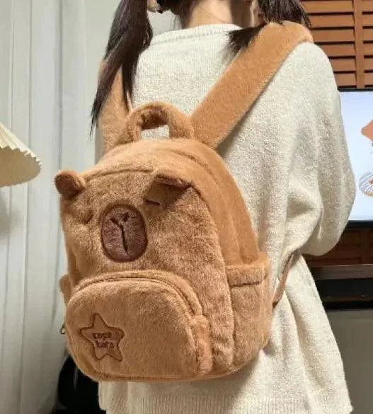 Capybara Cuddle Backpack - Adorable Plush Design