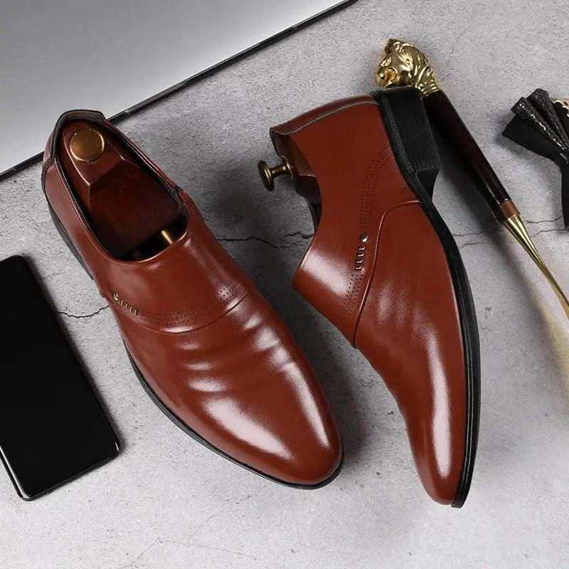 Zapatos de Cuero de Punta Casual para Hombre