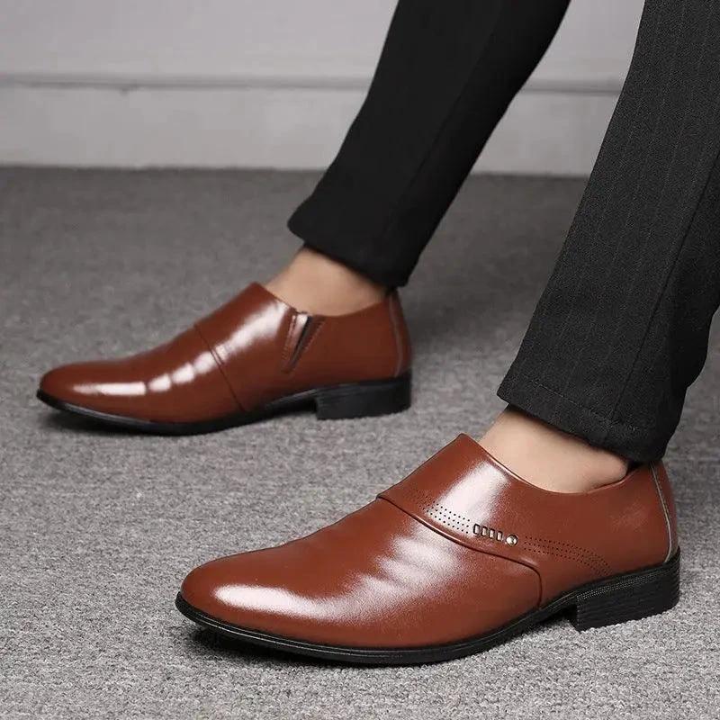 Zapatos de Cuero de Punta Casual para Hombre