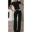 Casual Solid 2-Piece T-Shirt & Pants Set