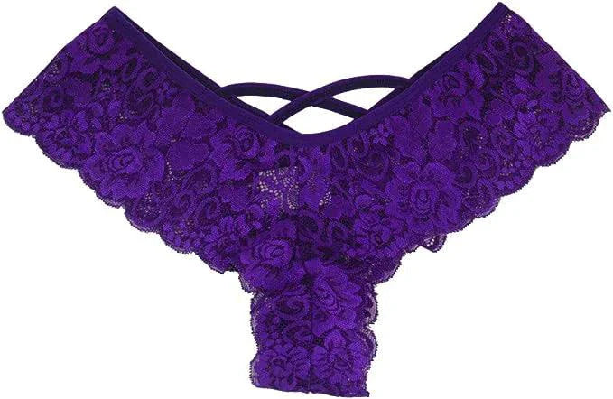 Pack de 4 Pantalones de Encaje G-String Chic para Mujeres