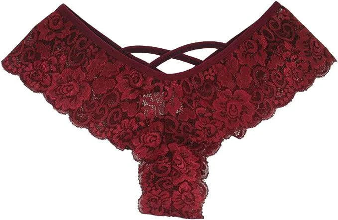 Pack de 4 Pantalones de Encaje G-String Chic para Mujeres