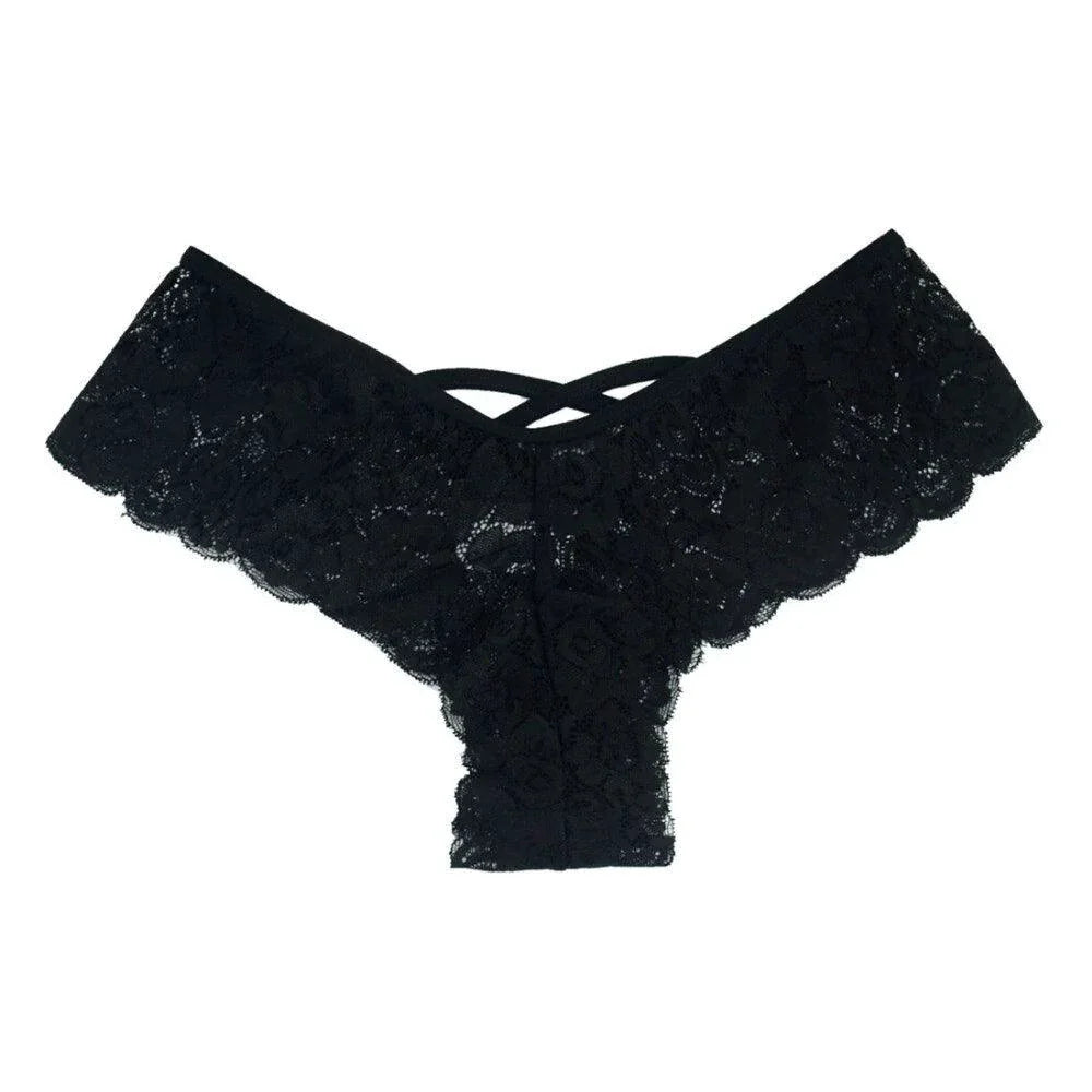 Pack de 4 Pantalones de Encaje G-String Chic para Mujeres