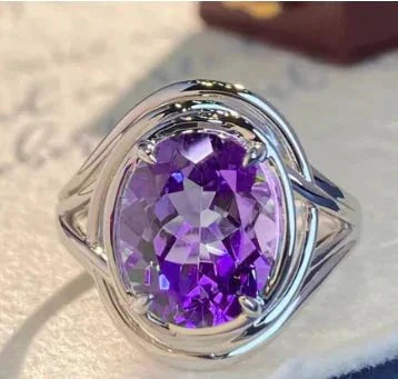 Chic Amethyst Copper Ring
