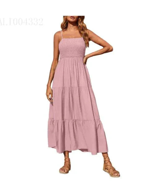 Vestido de gasa en capas con vuelo elegante
