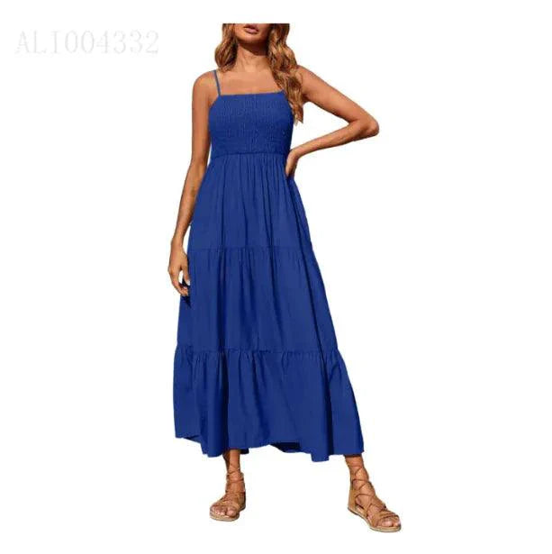 Vestido de gasa en capas con vuelo elegante