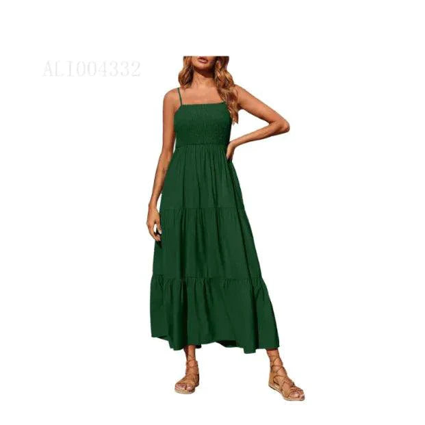 Vestido de gasa en capas con vuelo elegante