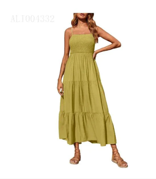 Vestido de gasa en capas con vuelo elegante
