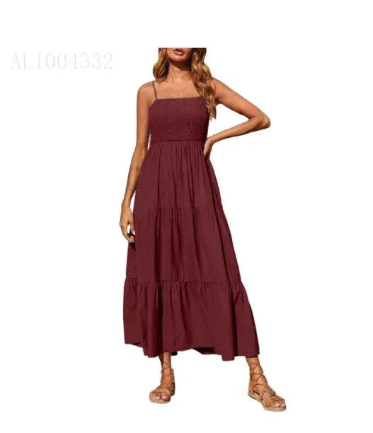 Vestido de gasa en capas con vuelo elegante