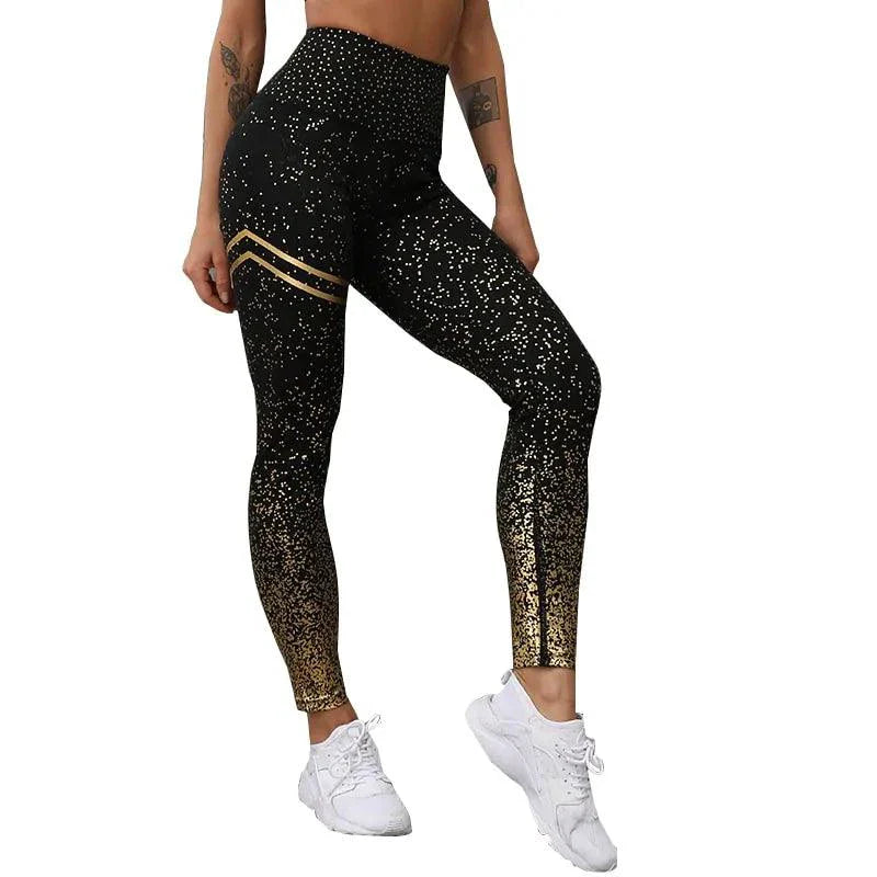 Leggings Chic con Estampado Dorado