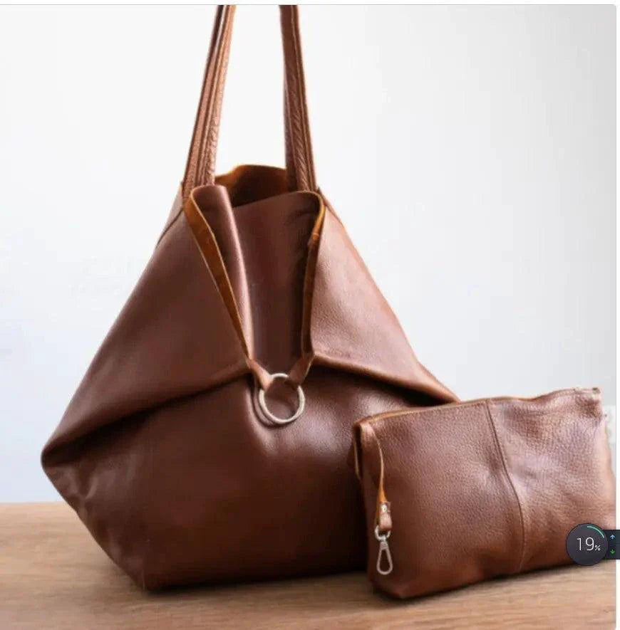 Chic Leather Tote Handbag - Elegant & Versatile