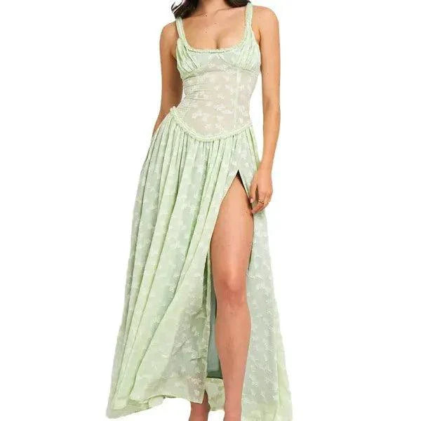 Robe d'été en dentelle à décolleté en V chic