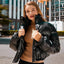 Bombers en cuir PU d'hiver chic