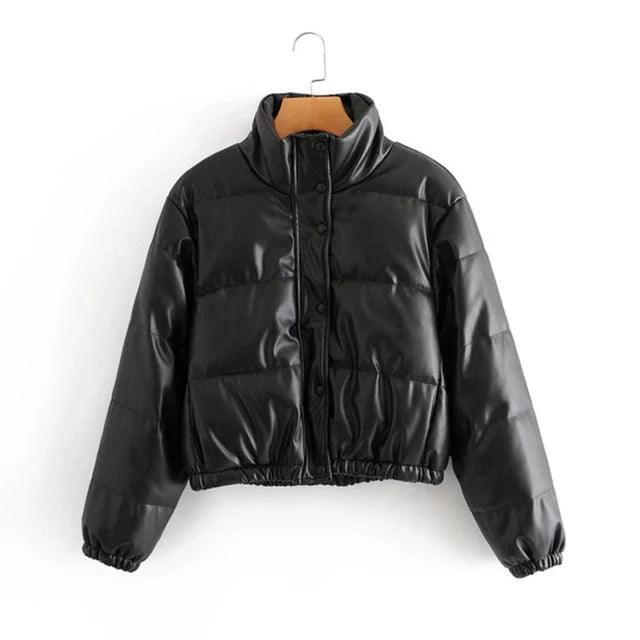 Bombers en cuir PU d'hiver chic