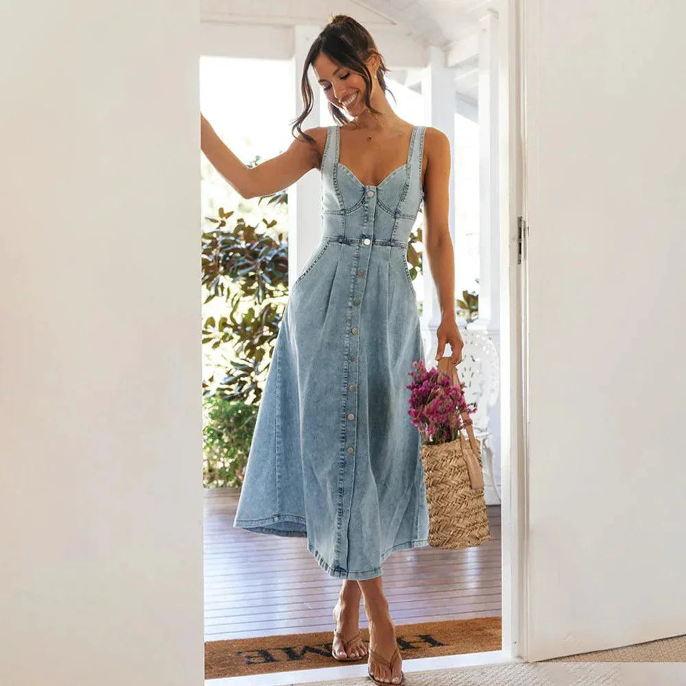 Robe Midi en Denim CitySleek