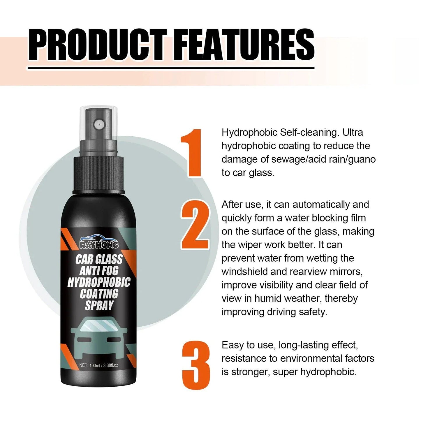 Spray Répulsif pour Vitres Auto ClearView