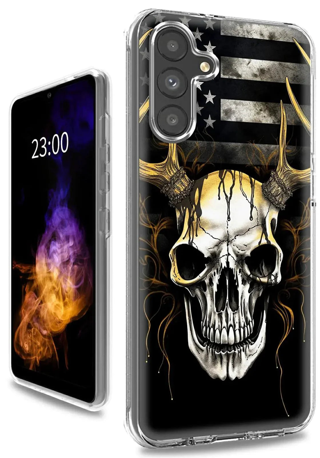 ClearView DualGuard Case - American Flag Skull for Samsung A13 5G