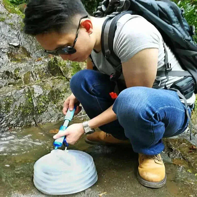 Filtro de Agua de Viaje Compacto para Aventuras al Aire Libre