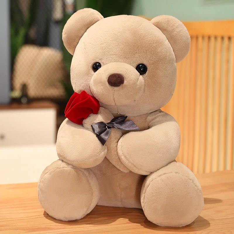 Almohada de Peluche Oso de Rosas Abrazo - Compañero Suave y Adorable