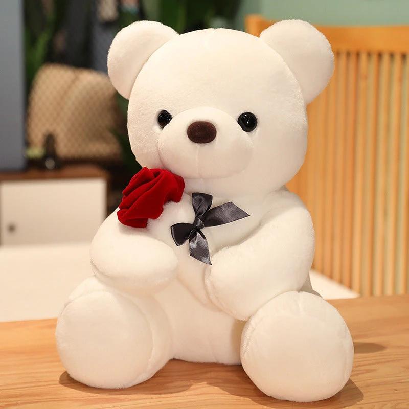 Almohada de Peluche Oso de Rosas Abrazo - Compañero Suave y Adorable