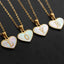 Collier en forme de cœur personnalisé avec 26 lettres en coquille blanche