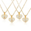Collier en forme de cœur personnalisé avec 26 lettres en coquille blanche
