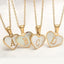 Collier en forme de cœur personnalisé avec 26 lettres en coquille blanche