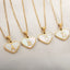 Collier en forme de cœur personnalisé avec 26 lettres en coquille blanche