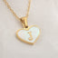 Collier en forme de cœur personnalisé avec 26 lettres en coquille blanche