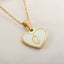 Collier en forme de cœur personnalisé avec 26 lettres en coquille blanche