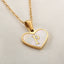 Collier en forme de cœur personnalisé avec 26 lettres en coquille blanche