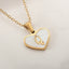 Collier en forme de cœur personnalisé avec 26 lettres en coquille blanche
