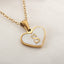 Collier en forme de cœur personnalisé avec 26 lettres en coquille blanche