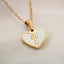 Collier en forme de cœur personnalisé avec 26 lettres en coquille blanche