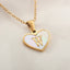 Collier en forme de cœur personnalisé avec 26 lettres en coquille blanche