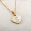 Collier en forme de cœur personnalisé avec 26 lettres en coquille blanche