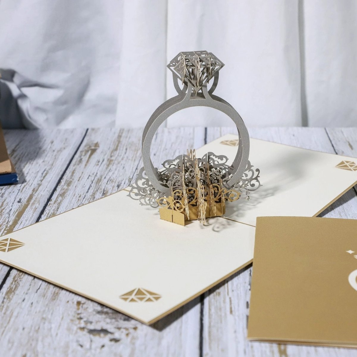 3D Laser-Cut Engagement Cards for Weddings & Anniversaries