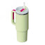 Vaso de acero inoxidable aislado de 40 oz con asa y popote